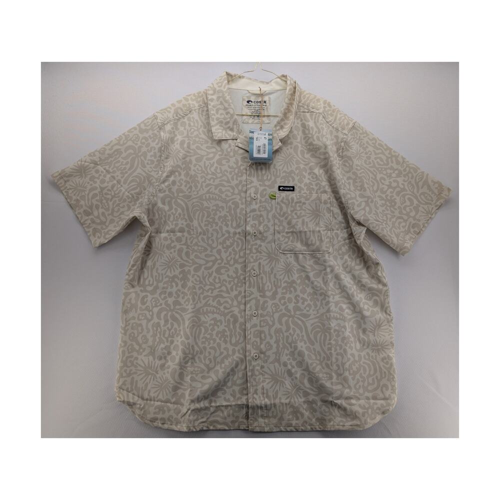 NWT Costa Camp Tech Woven Printed Shirt in Tropical Fauna Sail size XXL